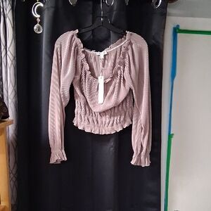 She + Sky Ruffled Blouse - Soft Pink